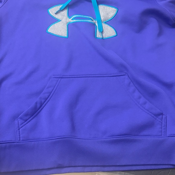 Under Armour Storm Semi Fitted Purple Blue and Gray Logo Hoodie - Picture 5 of 12